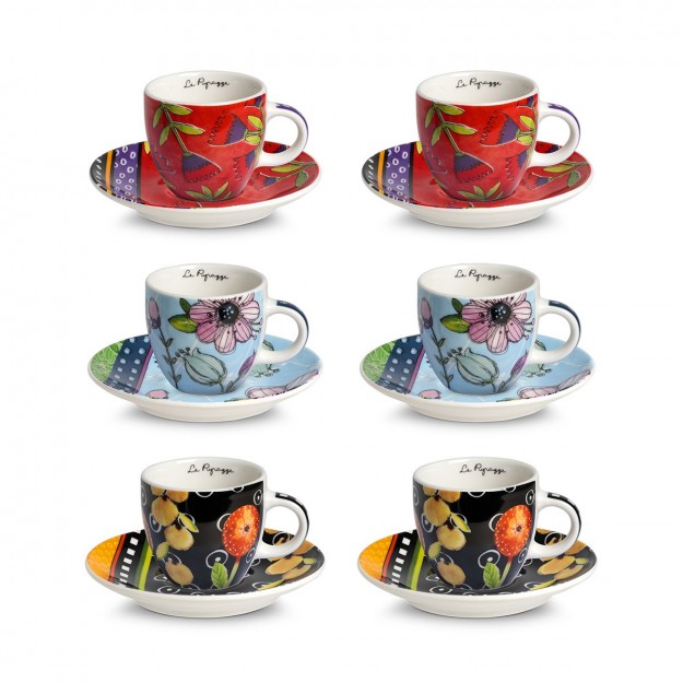 Set 6 tazzine vetro da caffè con scritta decorativa Wdlifestyle