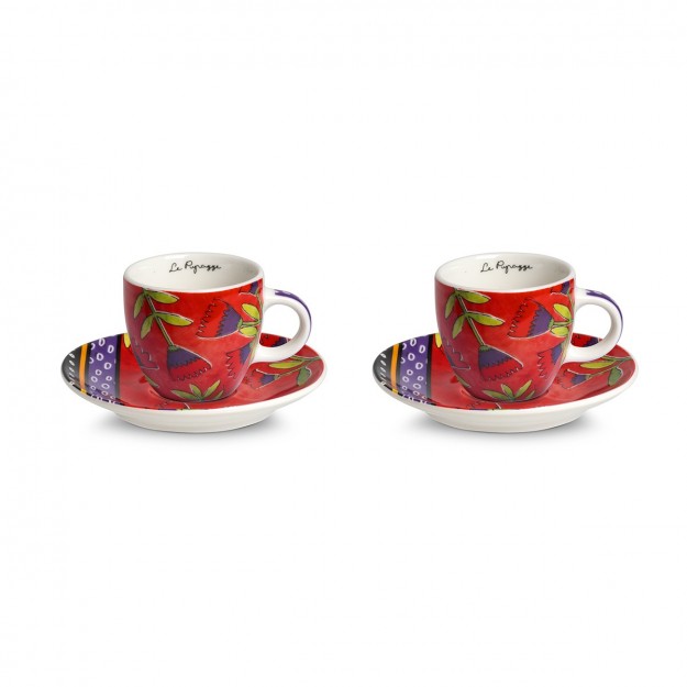 Egan Set 2 Tazzine Caffè Impilabili con Vassoio e Zuccheriera K.Haring -  Cose da Casa by Ediltutto srl