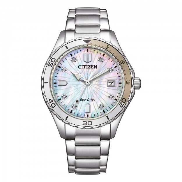 Orologio eco drive donna quadrante madreperla arcobaleno