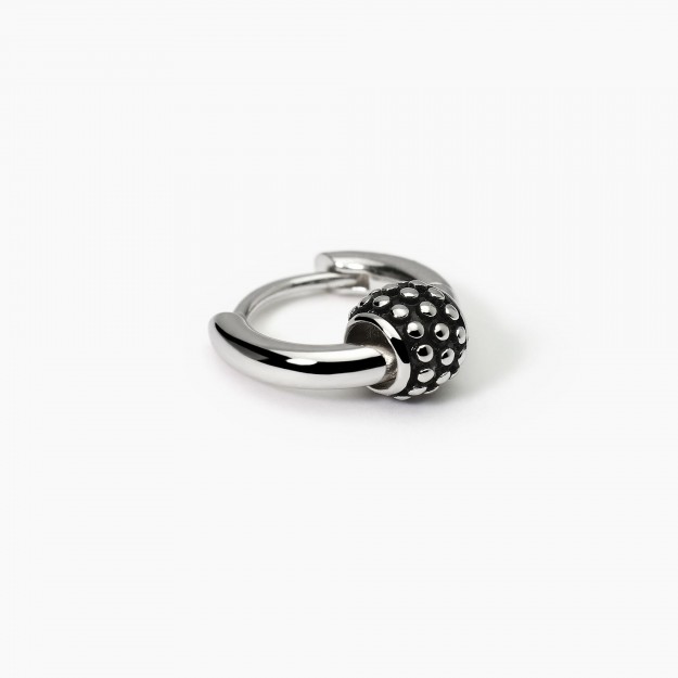 Orecchini A Cerchio In Argento 925 Nero Con Simbolo Spada - Gioielli Uomo E Donna, Regalo In Scatola Portagioie, 15x5 Mm